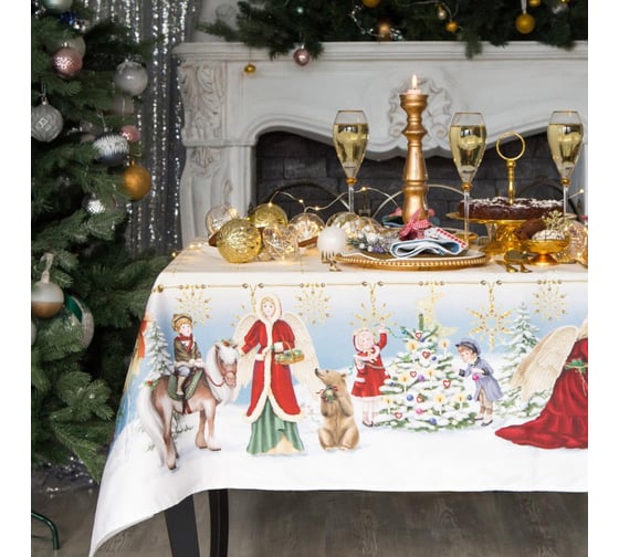 Изображение товара Набор столовый Этель Christmas time скатерть 150х220 +/-3 см с ГМВО, салфетки 40х40 см - 12 шт, хлопок 100% 4496663