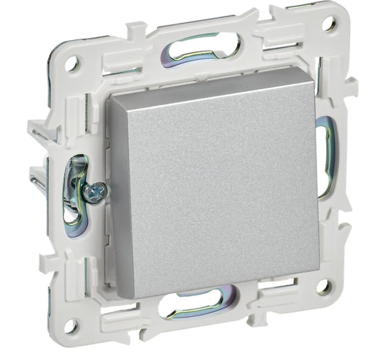 Изображение товара Выключатель 1-клавишный кнопочный IEK SKANDY 10А SK-V14S серебряный SK-V17-0-10-K23