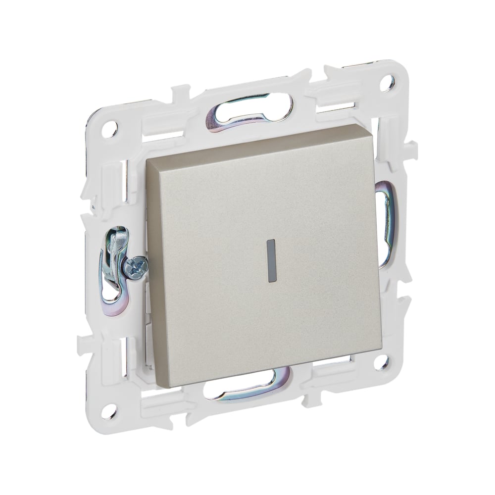 Изображение товара Выключатель 1-клавишный с индикацией IEK SKANDY SK-V07Sh шампань 10А