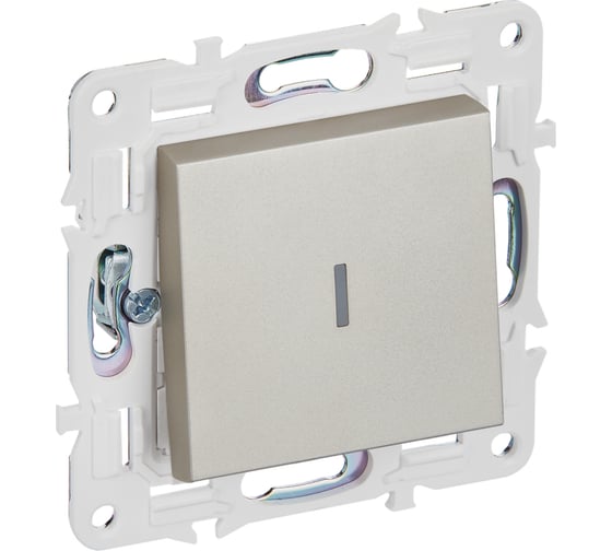 Изображение товара Выключатель 1-клавишный с индикацией IEK SKANDY 10А SK-V07Sh шампань SK-V10-1-10-K37