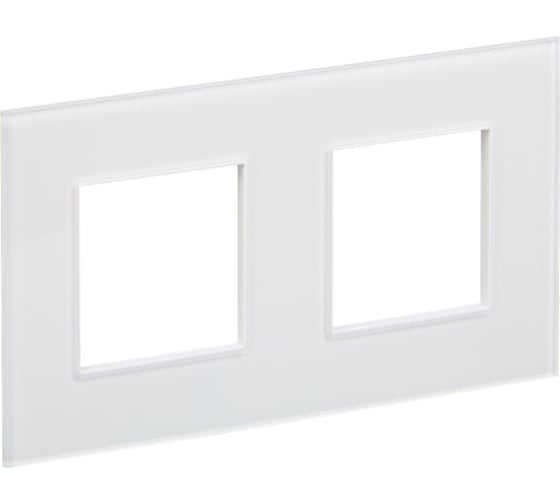 Изображение товара Рамка 2-местная IEK SKANDY SK-F22W стекло арктический белый SK-M22-G-K01