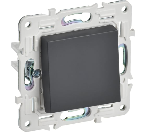 Изображение товара Выключатель 1-клавишный кнопочный IEK SKANDY 10А SK-V14T титан SK-V17-0-10-K48