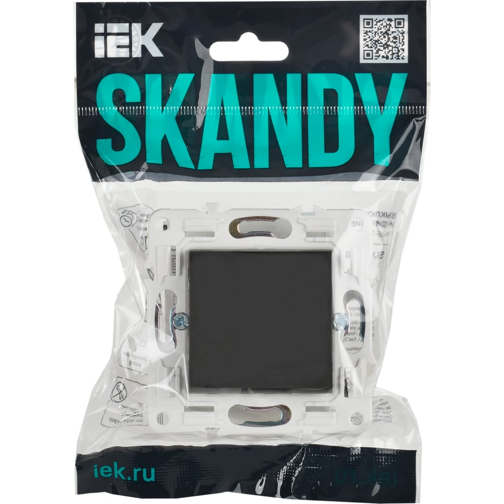 Изображение товара Выключатель 1-клавишный кнопочный IEK SKANDY SK-V14G графит 10А для освещения