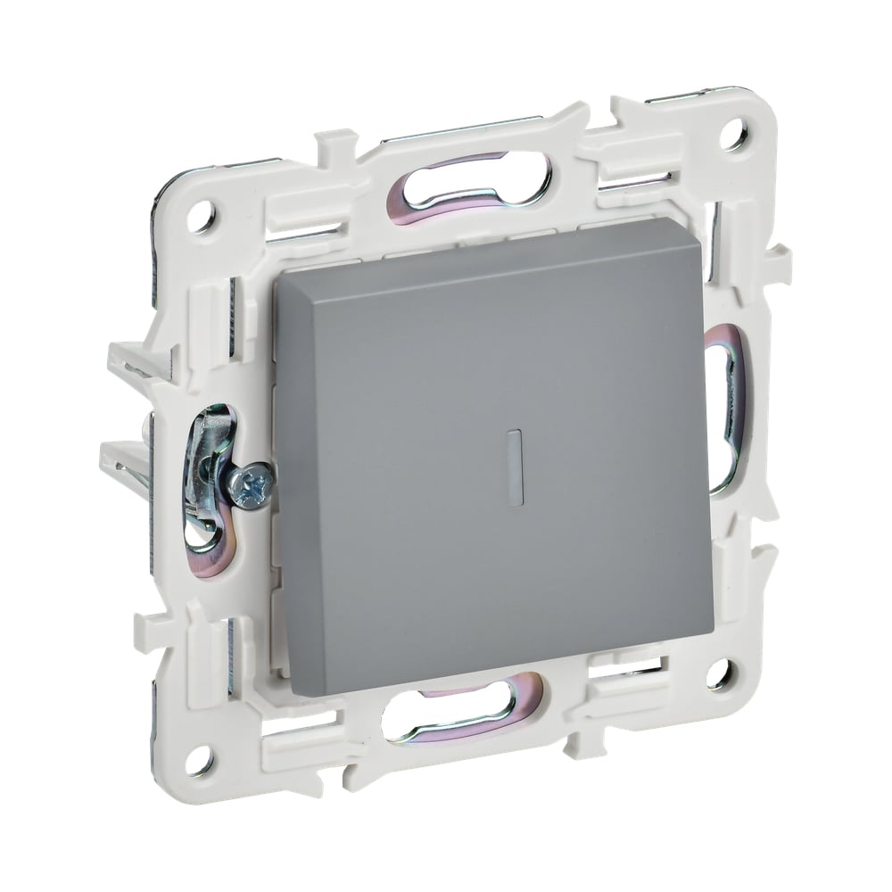 Изображение товара Выключатель 1-клавишный с индикацией IEK SKANDY 10А серый SK-V07Gr