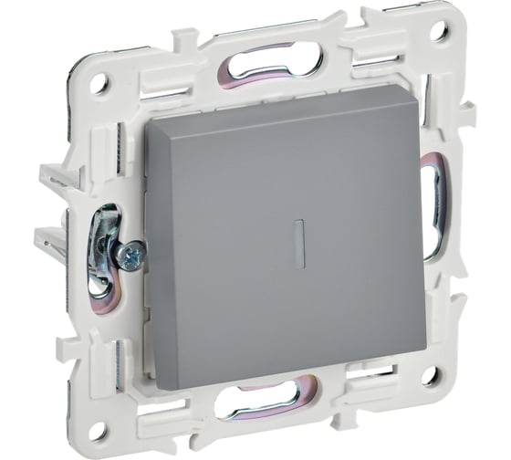 Изображение товара Выключатель 1-клавишный с индикацией IEK SKANDY 10А SK-V07Gr серый SK-V10-1-10-K03