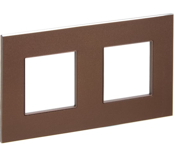 Изображение товара Рамка 2-местная IEK SKANDY SK-F32Br металл шоколад SK-M22-M-K30