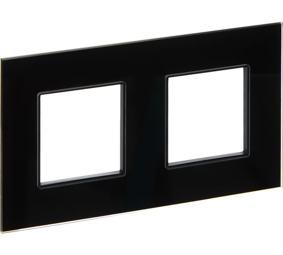 Изображение товара Рамка 2-местная IEK SKANDY SK-F22Bl стекло черный SK-M22-G-K02