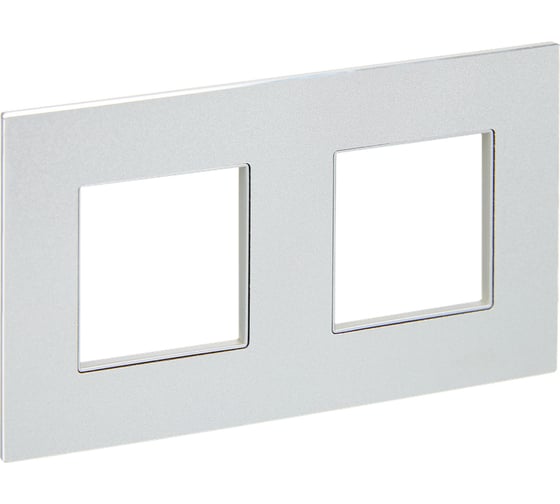 Изображение товара Рамка 2-местная IEK SKANDY SK-F32S металл серебряный SK-M22-M-K23