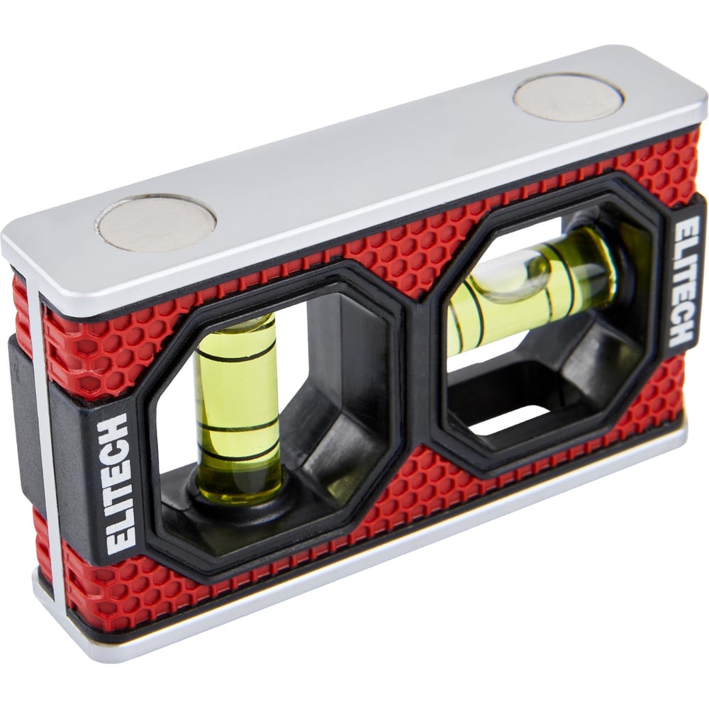 Изображение товара Мини пузырьковый уровень Elitech магнитный 2 глазка 320201