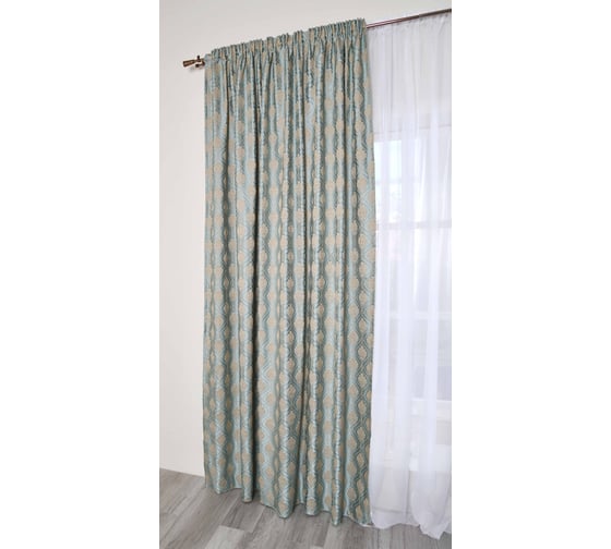 Изображение товара Штора MONA LIZA МЛ406/6/Е200 1 шт жаккард Жемчуг бирюза 200х270 см 4670093490253