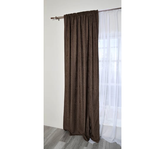 Изображение товара Штора MONA LIZA МЛ404/6/Е145М 1 шт жаккард тростник шоколад 145х270 см 4670093462724