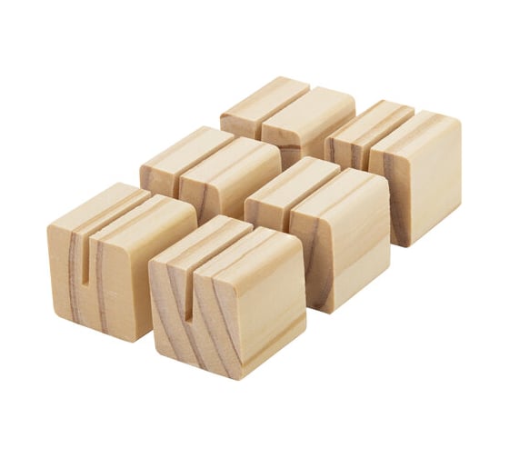 Изображение товара Ценникодержатель деревянный BRAUBERG ценники, реклама, фото 3,5х3,5х3,5 см комплект 6 шт 291311