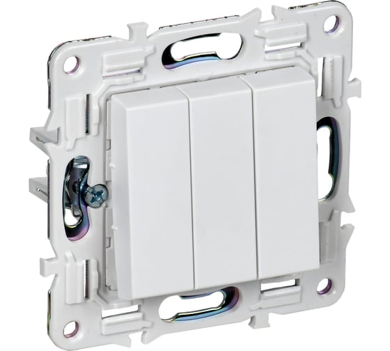 Изображение товара Выключатель 3-клавишный IEK SKANDY 10А SK-V11W арктический белый SK-V30-0-10-K01