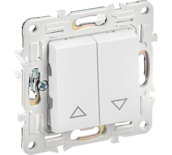 Изображение товара Выключатель жалюзи IEK SKANDY 10А SK-V12W арктический белый SK-V15-0-10-K01