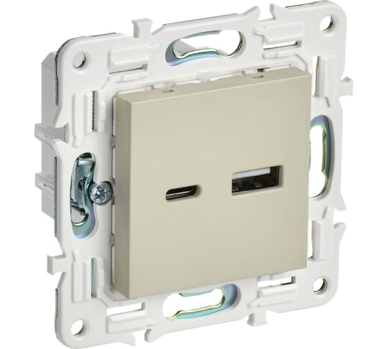 Изображение товара Розетка USB A+C IEK SKANDY 3,1А SK-R14B бежевый SK-U22-D31-K10