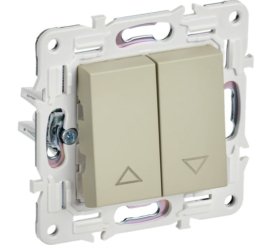 Изображение товара Выключатель жалюзи IEK SKANDY 10А SK-V12B бежевый SK-V15-0-10-K10