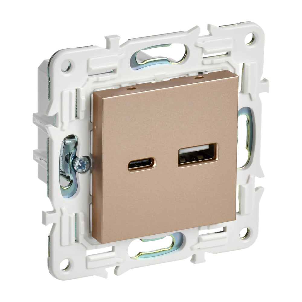 Изображение товара Розетка USB A+C IEK SKANDY 18Вт песочная