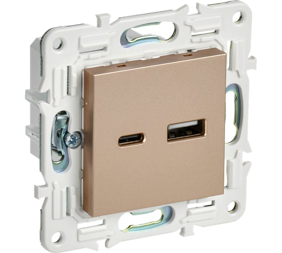 Изображение товара Розетка USB A+C IEK SKANDY 18Вт SK-R13Sa песочный SK-U22-018-K98