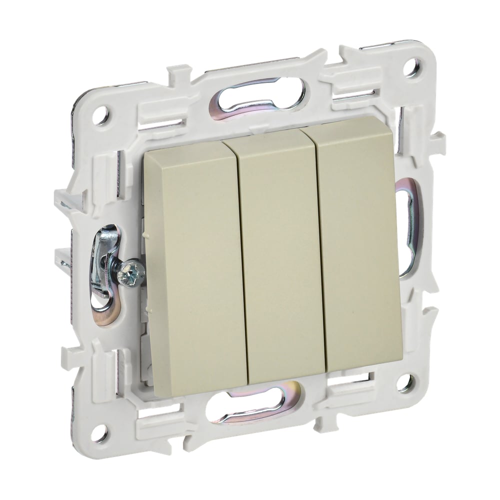 Изображение товара Выключатель 3-клавишный IEK SKANDY SK-V11B бежевый