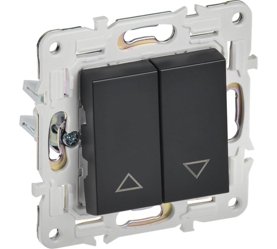 Изображение товара Выключатель жалюзи IEK SKANDY 10А SK-V12Bl черный SK-V15-0-10-K02