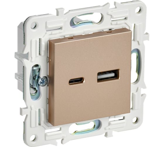 Изображение товара Розетка USB A+C IEK SKANDY 3,1А SK-R14Sa песочный SK-U22-D31-K98