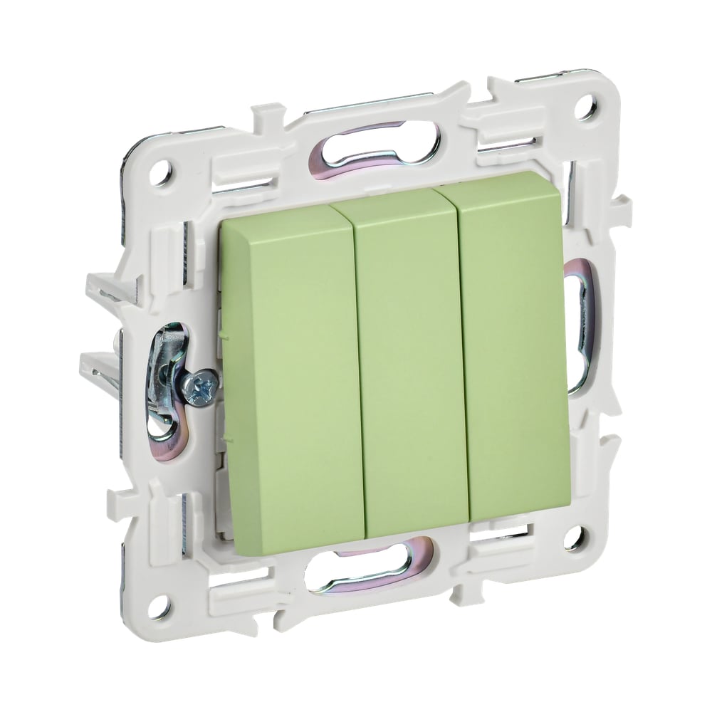 Изображение товара Выключатель 3-клавишный IEK SKANDY 10А мятный SK-V11M