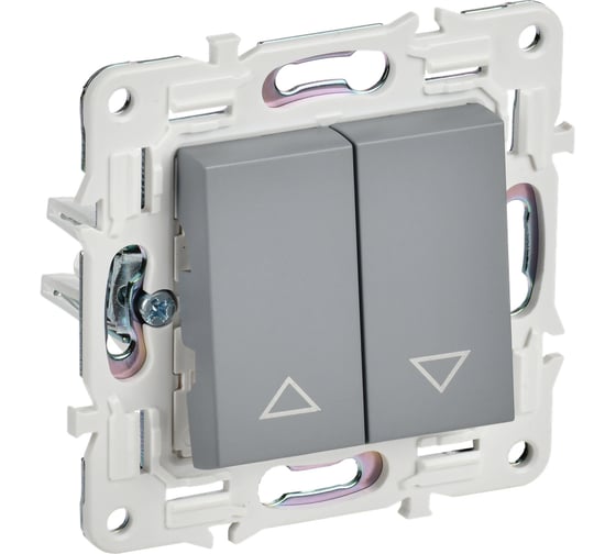 Изображение товара Выключатель жалюзи IEK SKANDY 10А SK-V12Gr серый SK-V15-0-10-K03