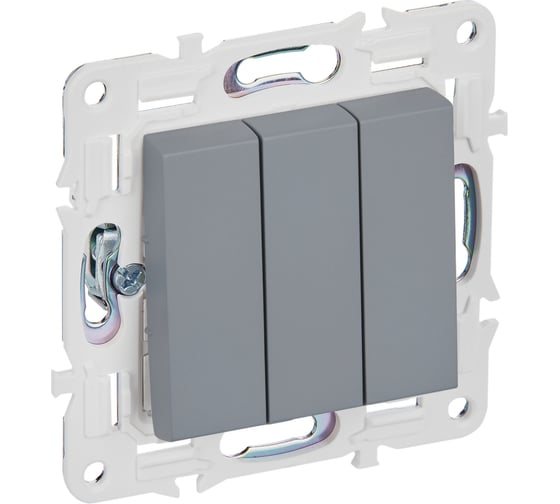 Изображение товара Выключатель 3-клавишный IEK SKANDY 10А SK-V11Gr серый SK-V30-0-10-K03