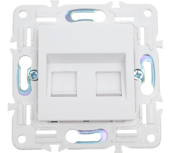 Изображение товара Розетка компьютерная 2-ая IEK SKANDY RJ45 кат.6 SK-K04W арктический белый SK-K20-2-K01