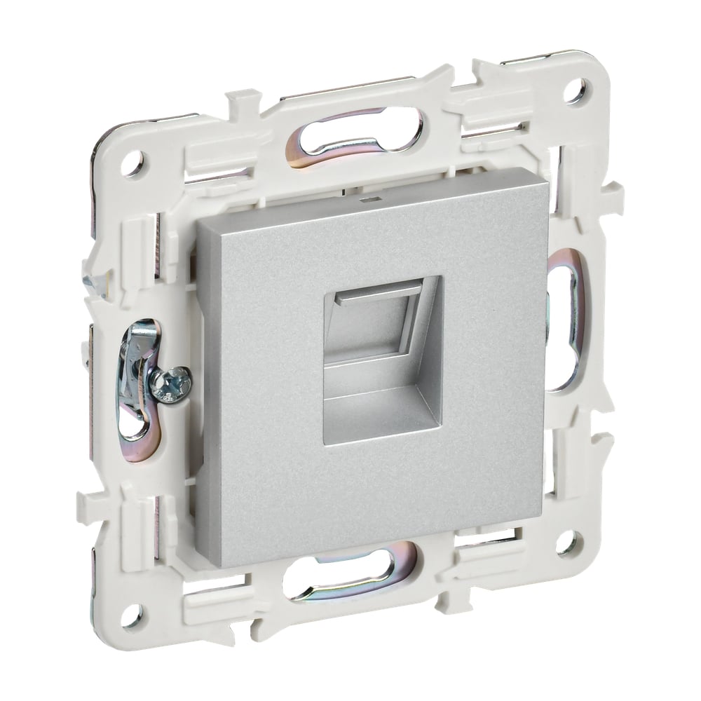 Изображение товара Компьютерная розетка IEK SKANDY RJ45 категория 5е серебряная IP20