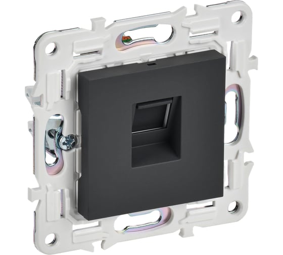 Изображение товара Розетка компьютерная IEK SKANDY RJ45 кат.5E SK-K01G графит SK-K10-1-K53