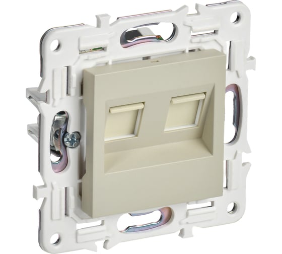 Изображение товара Розетка компьютерная 2-ая IEK SKANDY RJ45 кат.5E SK-K03B бежевый SK-K20-1-K10