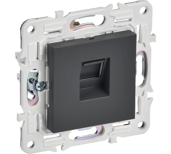 Изображение товара Розетка компьютерная IEK SKANDY RJ45 кат.6 SK-K02T титан SK-K10-2-K48