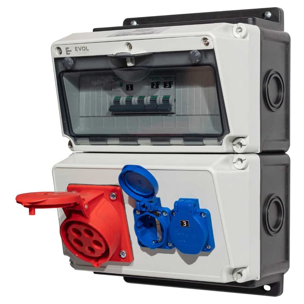 Изображение товара Навесной электрический щит EVOL BLOCKBOX 0104-002-1 морозостойкий 3 розетки