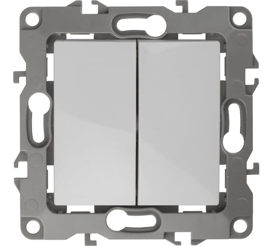 Изображение товара Переключатель ЭРА Серия 12 12-1112-01 перекрстный двойной, 10АХ250В, белый Б0065269