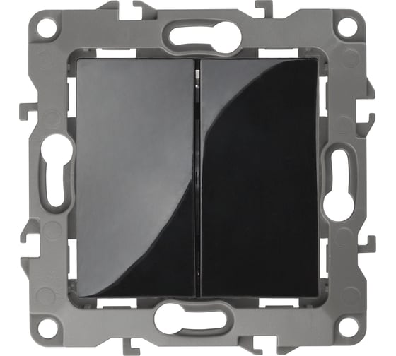 Изображение товара Переключатель ЭРА Серия 12 12-1112-06 перекрстный двойной, 10АХ250В, чрный Б0065303