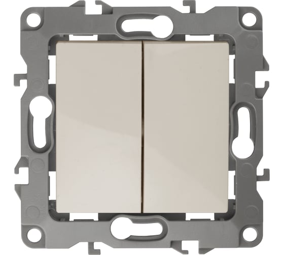 Изображение товара Переключатель ЭРА Серия 12 12-1112-02 перекрстный двойной, 10АХ250В, слоновая кость Б0065287