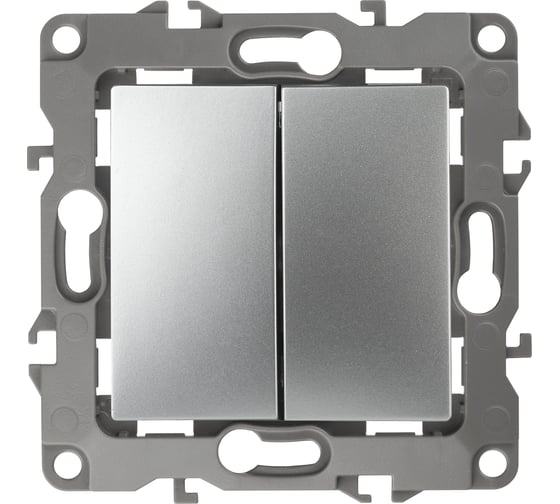 Изображение товара Переключатель ЭРА Серия 12 12-1112-03 перекрстный двойной, 10АХ250В, алюминий Б0065294