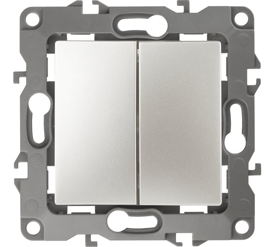 Изображение товара Переключатель ЭРА Серия 12 12-1112-15 перекрстный двойной, 10АХ250В, перламутр Б0065301