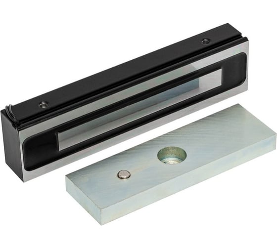 Изображение товара Электромагнитный замок ACCORDTEC ML-200K-3 Premium Black с планкой усилие удержания 200 кг, цвет черный RAL 9005, комплектация: с планкой 00-00015291