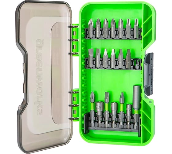 Изображение товара Набор бит в кейсе 20 предметов GreenWorks 2944007