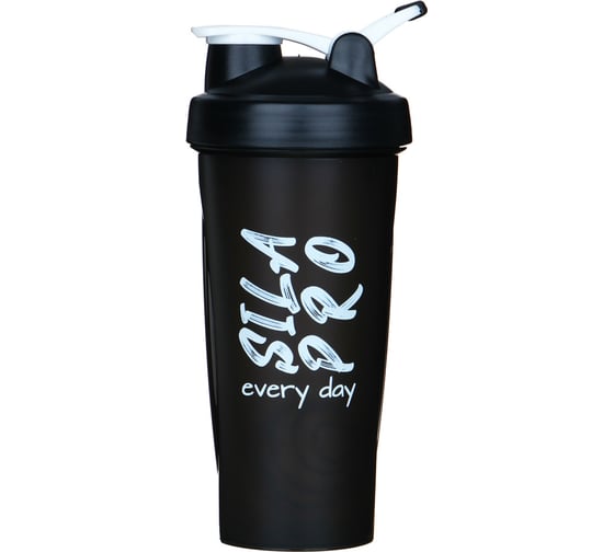 Изображение товара Шейкер спортивный SILAPRO 600 мл, 22х10 см, РР, нержавеющая сталь, черный 088-029