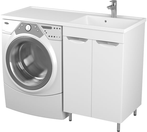 Изображение товара Тумба Uncoria Мера 55 под раковину Magenta 1200 R/L и стиральную машину с 2-мя дверками 55544