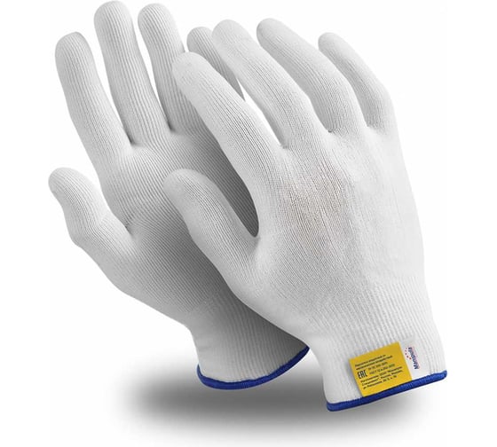 Изображение товара Перчатки Manipula Specialist МИКРОН (MG-101), нейлон, оверлок, белый (8), Пер 104/8