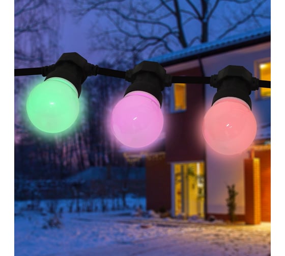 Изображение товара Гирлянда ЭРА ERABLMK52 Белт-лайт, набор, 5 м, 10 ламп, RGB LED Б0047956