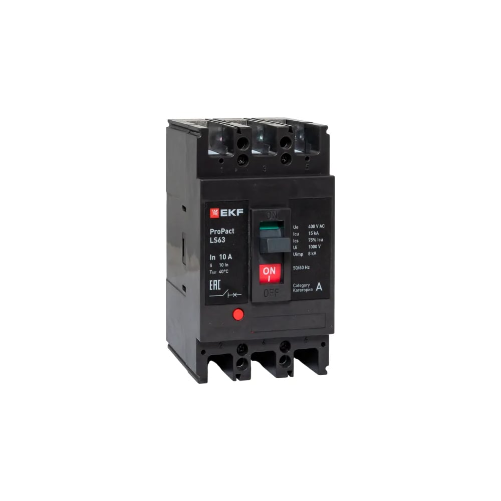 Изображение товара Автоматический выключатель EKF ProPact LS63 10А 3P 15кА IP00