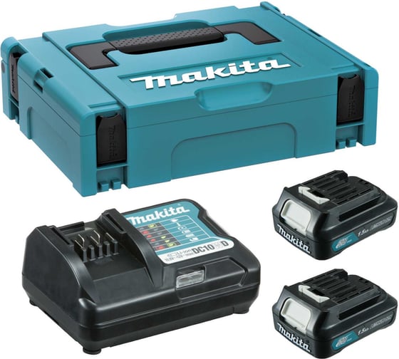 Изображение товара Набор аккумулятор и зарядное устройство Makita SK MKP1WY122 (BL1016x2 шт., DC10WD, кейс MAKPAC тип 1) 197643-8