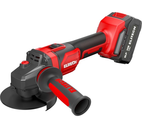 Изображение товара Шлифмашина угловая аккумуляторная Elitech МШУ 2012БЛ (E2213.046.01) 205694