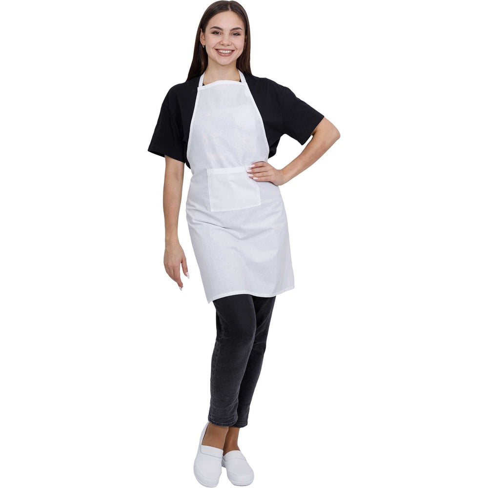Изображение товара Фартук Бязь ГК Спецобъединение белый 80-108 для общего назначения женский