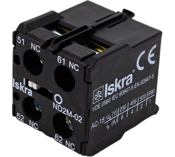 Изображение товара Блок-контакт для миниконтакторов iskra ND2M-02 УТ-00019717